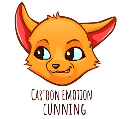 Cartoon emotion of fox -  cunning