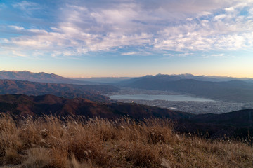 高ボッチ高原の夕焼けと富士山（日本の絶景）