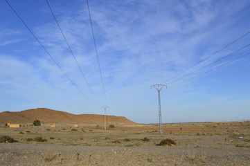 Electricity poles in the desert