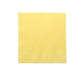 Paper napkin on white background, top view