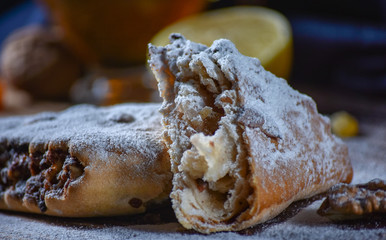 Oriental recipe. Dessert with dried fruits, lemon and honey