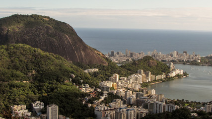 Fototapeta na wymiar Aerial view of Rio de Janeiro, sea and mountains