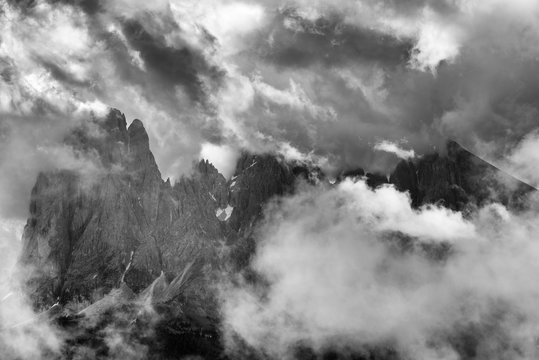 Mountain vista from the Receisa Hut, Val di Funes, Dolomites, Italy © Kerrick