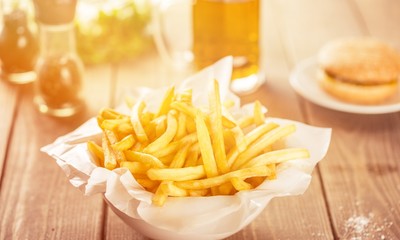 Homemade pile of appetizing french fries