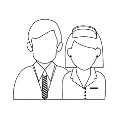 Businessman and nurse avatar
