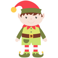 Christmas elf on a white background