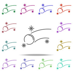 throws snowballs concept line icon. Elements of winter in multi color style icons. Simple icon for websites, web design, mobile app, info graphics