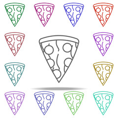 pizza concept line icon. Elements of fast food in multi color style icons. Simple icon for websites, web design, mobile app, info graphics