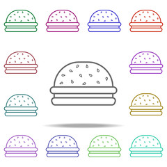 burger concept line icon. Elements of fast food in multi color style icons. Simple icon for websites, web design, mobile app, info graphics