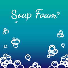 White flat soap foam. Template, blank for writing text, booklet, brochure, advertising. EPS10 vector illustration.
