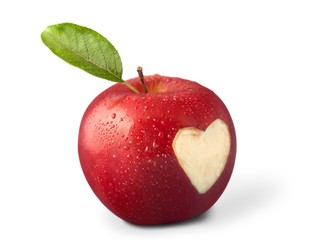 Red Apple with Heart Shape