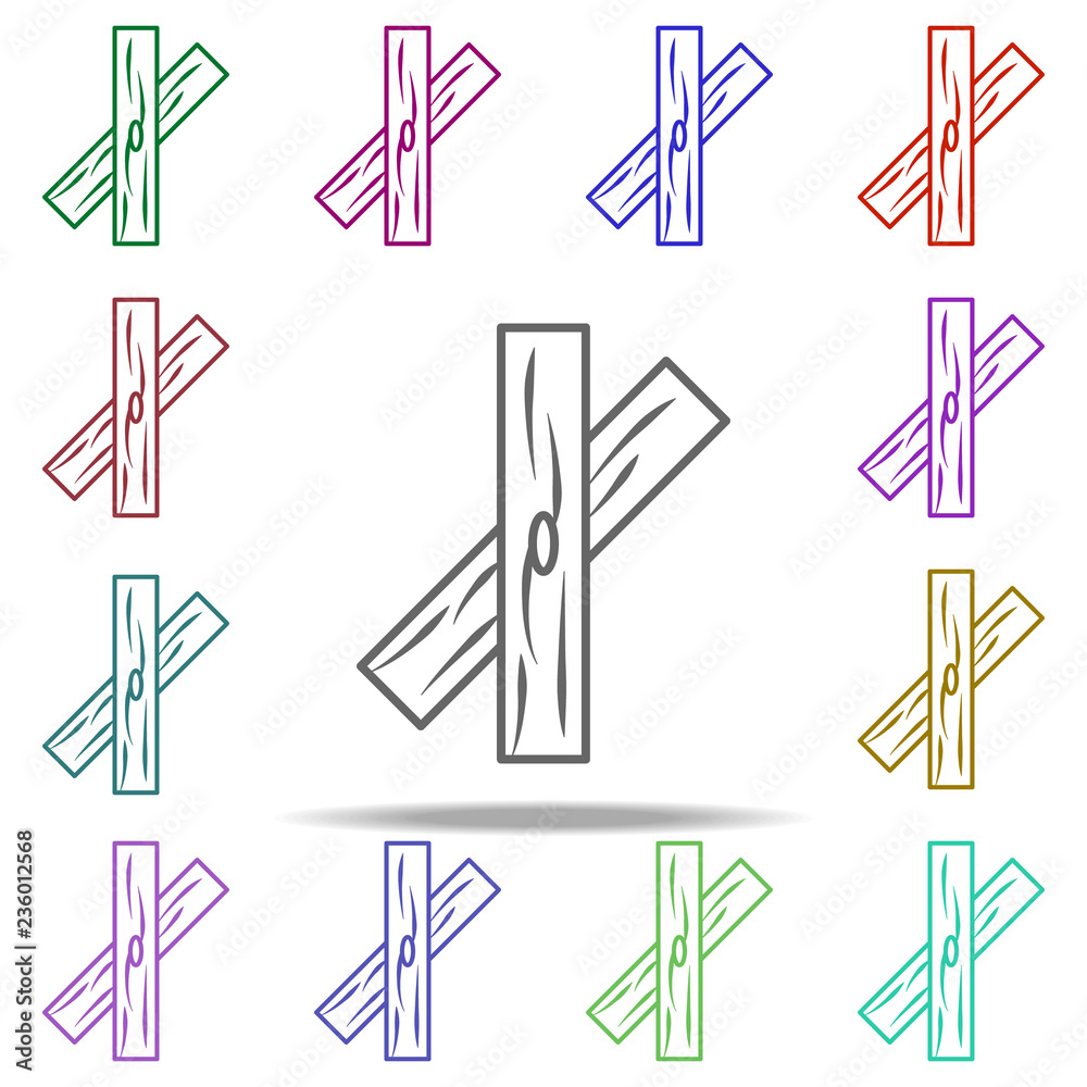 Poster boards concept line icon. Elements of construction tools in multi color style icons. Simple icon for websites, web design, mobile app, info graphics