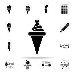 ice cream in a waffle horn icon. Ice cream icons universal set for web and mobile