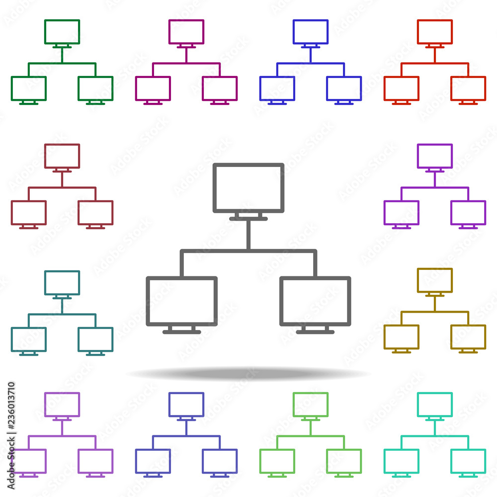 Poster server connection icon. elements of online and web filled in multi color style icons. simple icon fo