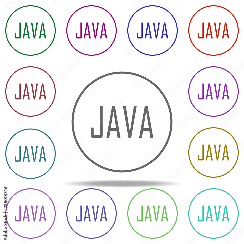Poster java icon. elements of online and web filled in multi color style icons. simple icon for websites, w