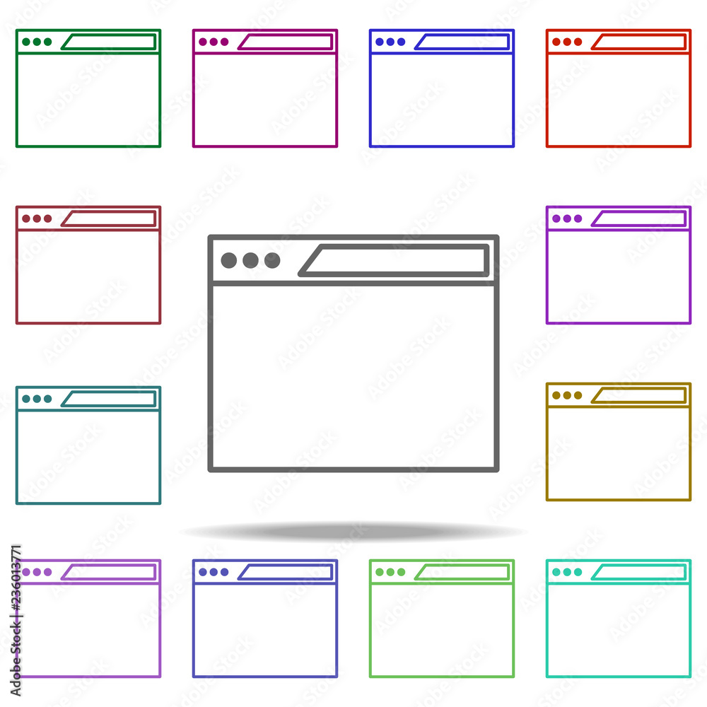Poster browser icon. elements of online and web filled in multi color style icons. simple icon for websites