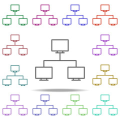 server connection icon. Elements of online and web filled in multi color style icons. Simple icon for websites, web design, mobile app, info graphics