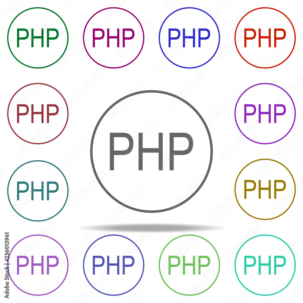 Poster php icon. elements of online and web filled in multi color style icons. simple icon for websites, we