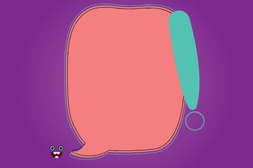 Business Empty template for Layout for invitation greeting card promotion poster voucher. Blank Color Speech Bubble Outlined with Exclamation Point Monster Face icon