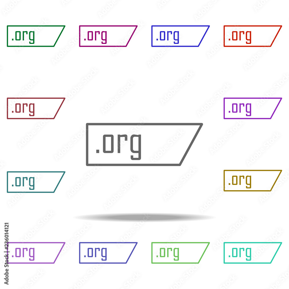 Poster org domain icon. elements of online and web filled in multi color style icons. simple icon for websi