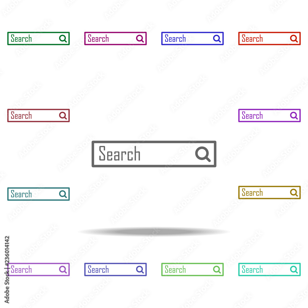 Poster search icon. elements of online and web filled in multi color style icons. simple icon for websites,
