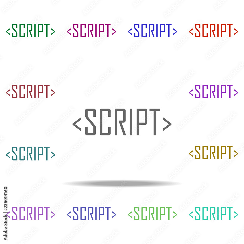 Poster script icon. elements of online and web filled in multi color style icons. simple icon for websites,