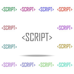 script icon. Elements of online and web filled in multi color style icons. Simple icon for websites, web design, mobile app, info graphics