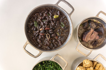 Ingredients of feijoada, typical food of Brazil
