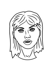 frau sexy gesicht kopf weiblich mädchen girl schön comic cartoon clipart augen lippen haare design