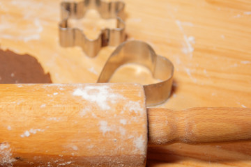 Homemade gingerbread made from gingerbread dough using special shapes