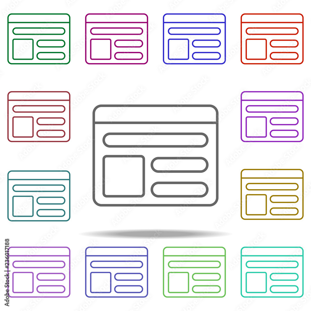 Poster webpage icon. elements of data secutity in multi color style icons. simple icon for websites, web de