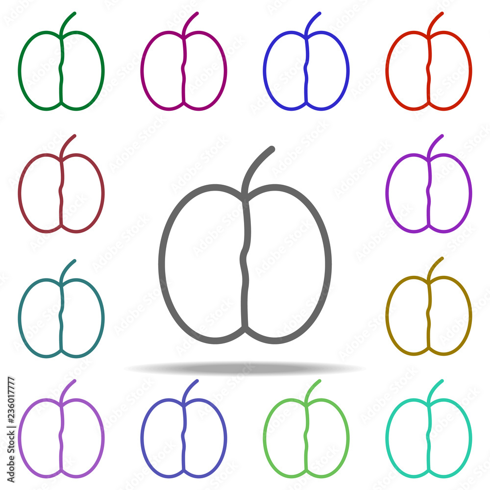 Poster apricots icon. elements of autumn in multi color style icons. simple icon for websites, web design, 