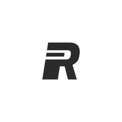 Letter R modern sporty logo icon symbol of fast quick energetic and athletic