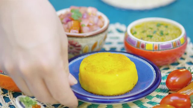 Llapingachos or Ecuadorian potatoes snack