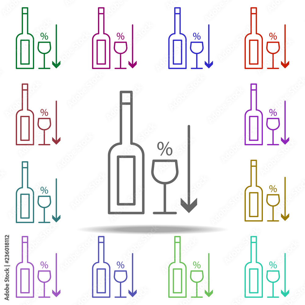 Poster low percentage icon. elements of arrow and object in multi color style icons. simple icon for websit
