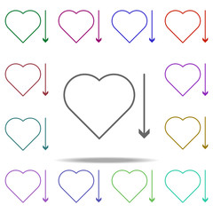 low pressure icon. Elements of arrow and object in multi color style icons. Simple icon for websites, web design, mobile app, info graphics