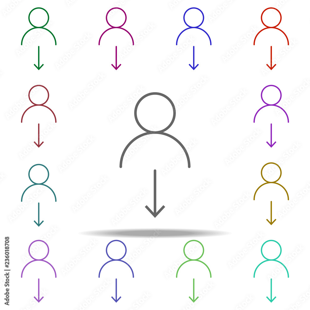 Poster team new employee icon. elements of arrow and object in multi color style icons. simple icon for web