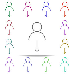 team new employee icon. Elements of arrow and object in multi color style icons. Simple icon for websites, web design, mobile app, info graphics