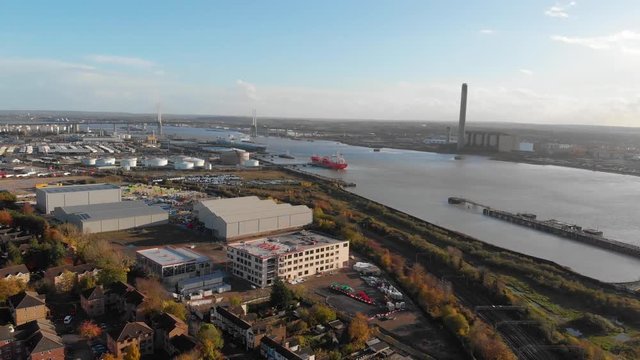 Flying over Purfleet towards Dartford Crossing