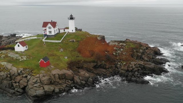 Cape Neddick Nubble Island Lighthouse Maine Coastal Marine Light