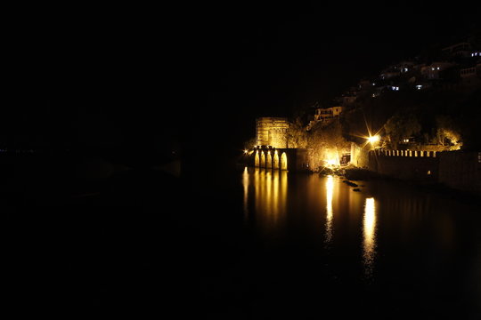 Alanya Night Castle Red tower