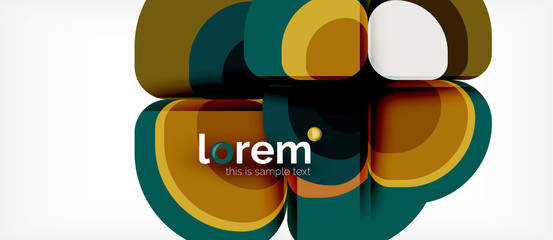 Abstract background - geometric multicolored round shapes composition. Trendy abstract layout template for business or technology presentation