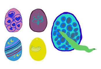 Set of easter eggs