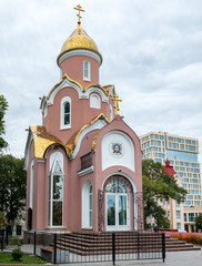 Fototapeta na wymiar Temple Chapel of St. Andrew the First Called in Vladivostok