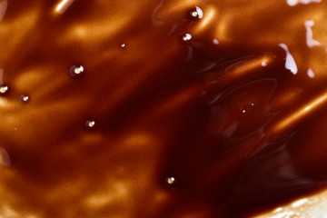 Background of melted chocolate, close-up , texture