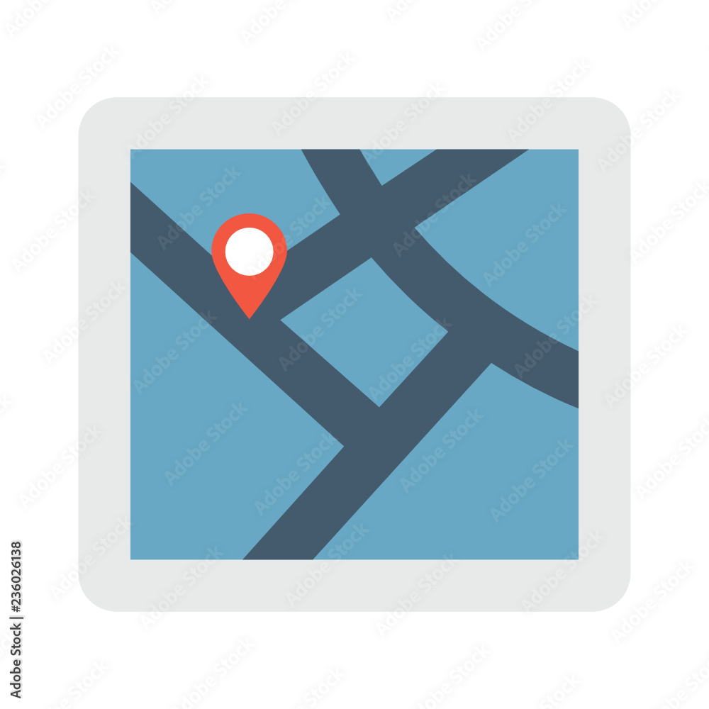 Aufkleber gps icon and map with marker. Vector Eps 10
