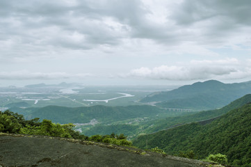 View of the mountains on a cloudy day