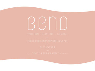 Bend font. Vector alphabet 