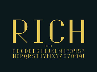 Rich font. Vector alphabet 