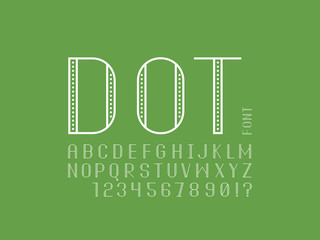 Dot font. Vector alphabet 